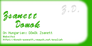 zsanett domok business card