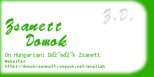 zsanett domok business card